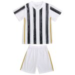 Ensemble foot enfant - inspiration turin tee - shirt et short noir - blanc