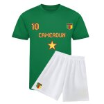 Ensemble foot enfant inspir� cameroun - maillot vert et short blanc - style lions