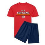 Ensemble foot enfant inspir� espagne 2 etoiles maillot et short num�ro 19