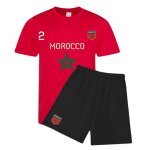 Ensemble foot enfant inspir� maroc - maillot rouge et short noir
