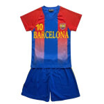 Ensemble foot enfant style barcelone - maillot et short barcelona 10 - polyester - 4 a 14 ans