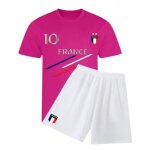 Ensemble foot enfant style france - maillot rose (fuchsia / fluo) short blanc - polyester (taille 12 ...