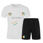 Ensemble de foot homme style c�te d'ivoire - maillot blanc et short noir (taille m, couleur blanc)