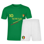 Ensemble foot inspir� s�n�gal homme - mod�le rayures 10 - maillot + short (taille xl, couleur vert)