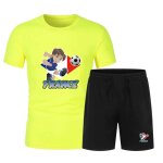 Ensemble de foot maillot et short d'un footballeur enfant jaune fluo (taille 9 / 11 ans, couleur jaune) ...
