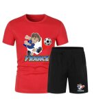 Ensemble de foot maillot et short d'un footballeur enfant rouge (taille 9 / 11 ans, couleur rouge)
