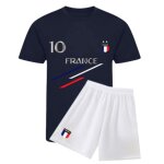 Ensemble de foot maillot et short france enfant (taille 3 / 4 ans, couleur bleu)