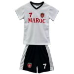 Ensemble de foot maillot et short maroc blanc enfant (taille 4 ans, couleur blanc)