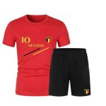Ensemble de foot short et maillot belgique homme (taille xxl, couleur rouge)