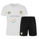 Ensemble de foot short et maillot cte ivoire blanc enfant (taille 5 / 6 ans, couleur blanc)
