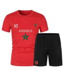 Ensemble de foot short et maillot maroc homme (taille s, couleur rouge)