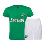 Ensemble football enfant - inspiration saint - etienne tee - shirt vert - short blanc