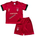 Ensemble football enfant - maillot et short - portugal - taille 4 au 14 ans (taille 4 ans, couleur rouge) ...