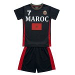 Ensemble de football enfant maroc - maillot n7 et short - noir
