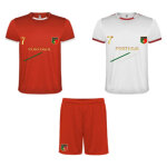 Ensemble football short et 2 maillots portugal enfant - design n7