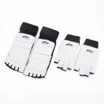 Ensemble de gants de protge - tibias de karat de boxe blanc m