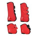 Ensemble de guetres avant - arriere reglables, protege - jambes, equipement d'equitation, rouge, taille ... Ensemble de guetres avant - arriere reglables, protege - jambes, equipement d'equitation, rouge, taille ...