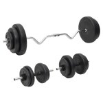 Ensemble d'haltères et de barre ondulée avec plaques 60 kg vidaxl vidaxl Ensemble d'haltères et de barre ondulée avec plaques 60 kg vidaxl vidaxl