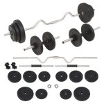 Ensemble d'haltres et barres d'haltres 30 kg