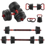 Ensemble d'halt�res r�glables 6 en 1 de 20 kg, comprenant des kettlebells, des halt�res, une barre et ...