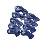 Ensemble de housses de sauna de golf imperm�ables, couvre - fer, protecteur de t�tes, bleu, rouge, blanc, ...