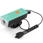 Ensemble de klaxon de v�lo 2 en 1 rechargeable par usb, eclairage avant etanche pour sports de plein ...