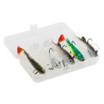 Ensemble de leurres de p�che en silicone, 5 pi�ces, t�te de gabarit en t, yeux 3d, swimbaits souples, ...