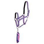 Ensemble licol et longe pour cheval premiere equitation stitch poney mixte rose