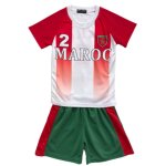 Ensemble maillot + short football enfant version supporter maroc - blanc (taille 14 ans, couleur blanc) ...
