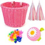 Ensemble de panier de vélo pour enfants, cloche et banderoles de vélo pour enfants, accessoires de décoration ... Ensemble de panier de vélo pour enfants, cloche et banderoles de vélo pour enfants, accessoires de décoration ...