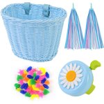 Ensemble de panier de v�lo pour enfants, cloche et banderoles de v�lo pour enfants, accessoires de d�coration ...