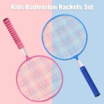 Ensemble de raquettes de badminton pour enfants, entranement en extrieur et en intrieur, accessoires ...