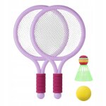 Ensemble de raquettes de tennis durables pour enfants, jouets interactifs parents - enfants, violet