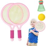 Ensemble de raquettes de tennis pour enfants (2 raquettes et 2 balles) - rose