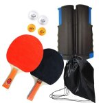 Ensemble de raquettes de tennis de table, ensemble de 4 supports télescopiques portables Ensemble de raquettes de tennis de table, ensemble de 4 supports télescopiques portables