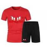 Ensemble t - shirt et short personnalis de jul homme rouge (taille xl, couleur rouge)
