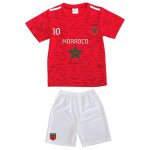 Ensemble short et maillot de foot maroc enfant (taille 8 ans, couleur rouge)