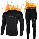 Ensemble de sous - vtements thermiques homme chemise et pantalon de compression a schage rapide pour ...