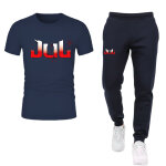 Ensemble de sport homme inspir� jul - maillot logo rouge & jogging bleu l�ger (taille m, couleur bleu ...