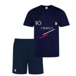Ensemble de sport short et maillot de france bleu marine (taille 12 / 13 ans, couleur bleu)