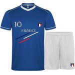 Ensemble de sport short et maillot france enfant (taille 5 / 6 ans, couleur bleu)