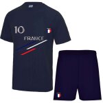 Ensemble de sport short et maillot de france homme bleu marine (taille l, couleur bleu)