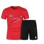 Ensemble de sport short et maillot de france rouge enfant (taille 3 / 4 ans, couleur rouge)