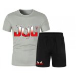 Ensemble tee shirt et short personnalis de jul homme gris (taille l, couleur gris)