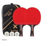 Ensemble de tennis de table professionnel, raquette de ping - pong en caoutchouc eponge a manche long ...