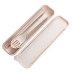 Ensemble d'ustensiles de voyage rutilisables avec tui baguettes portables fourchette cuillre vaisselle ...
