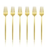 Ensemble de vaisselle de camping en acier inoxydable, argenterie, tache d'or, couverts modernes, fourchette ...