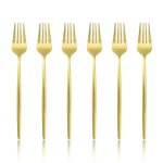 Ensemble de vaisselle de camping en acier inoxydable, argenterie, tache d'or, couverts modernes, fourchette ...