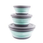 Ensemble de vaisselle de camping en plein air, 3 pi�ces, bols pliants, fruits, l�gumes, salade, bol a ...