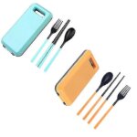 Ensemble de vaisselle pliable portable, cuillère, fourchette, baguettes et etui pour pique - nique, randonnée, ... Ensemble de vaisselle pliable portable, cuillère, fourchette, baguettes et etui pour pique - nique, randonnée, ...